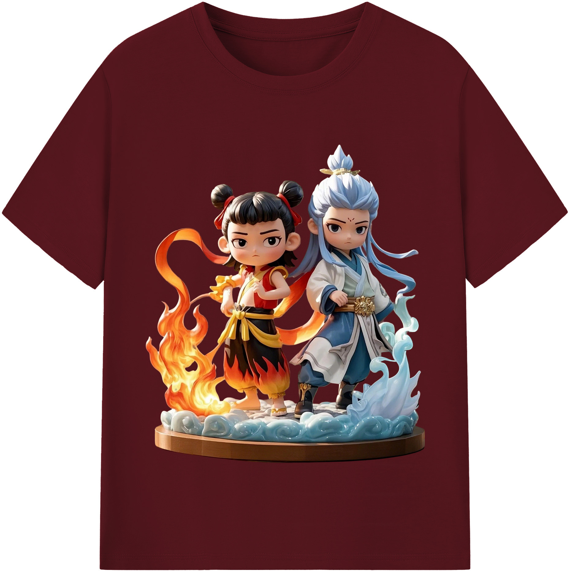 （画像用） Ne Zha 2 ナタ 魔童の大暴れ 綿100％半袖Tシャツ（フロントプリント）